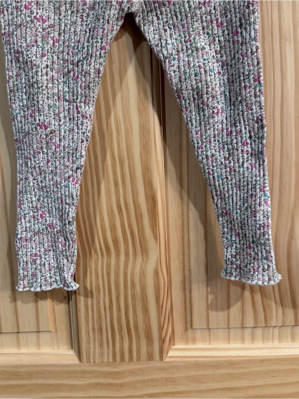 Zara Kids Girls Floral Ribbed Leggings Pink Purple White Size 3-4 Years 104cm - Picture 6 of 6